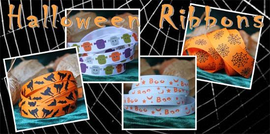 halloween ribbons and buttons